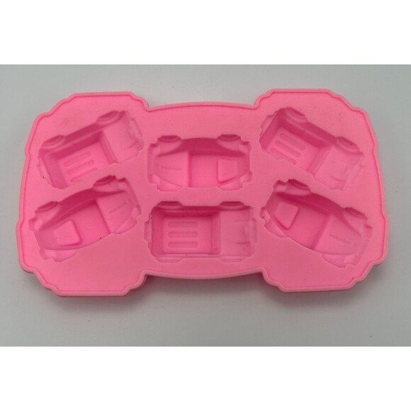 6 CAVITY Cars & Trucks Silicone Baking Cup Cake/Ice/Chocolate/Candy Mold - 4x7" - Picture 5 of 5